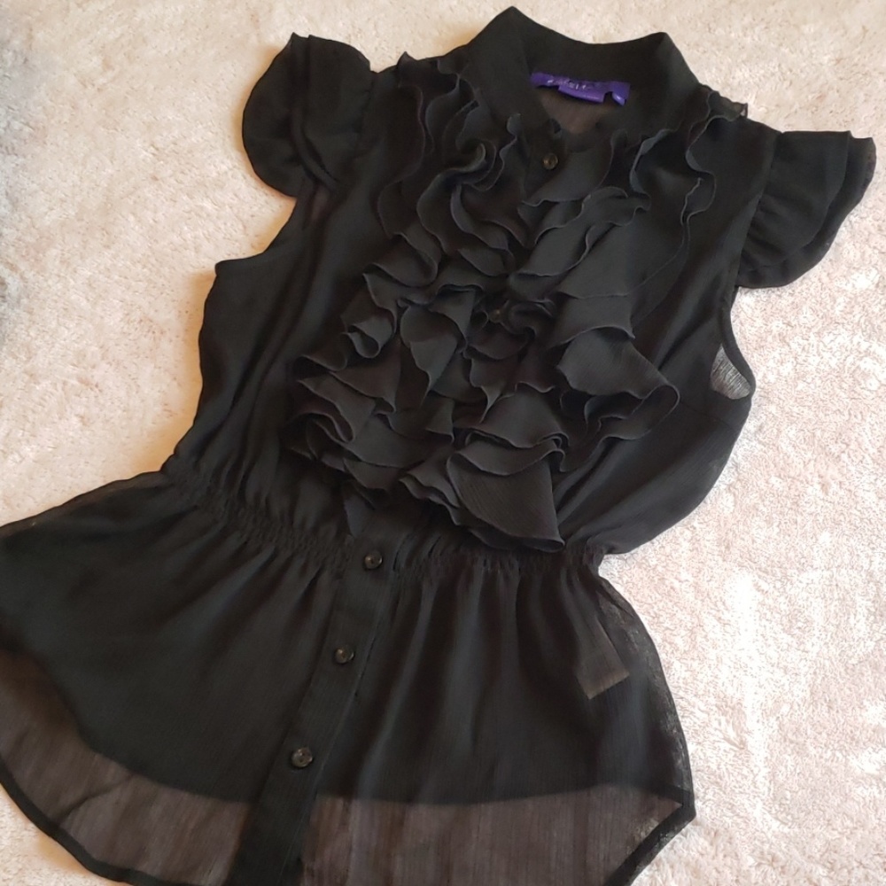 Miley Cyrus/Max Azria Sheer Black Top